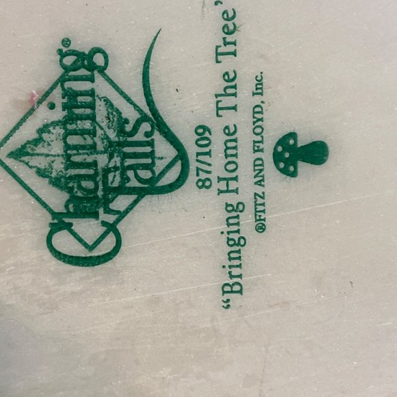 CHARMING TAILS BY FITZ & FLOYD FIGURINE "BRINGING HOME THE TREE" HOLIDAYS - Picture 12 of 15